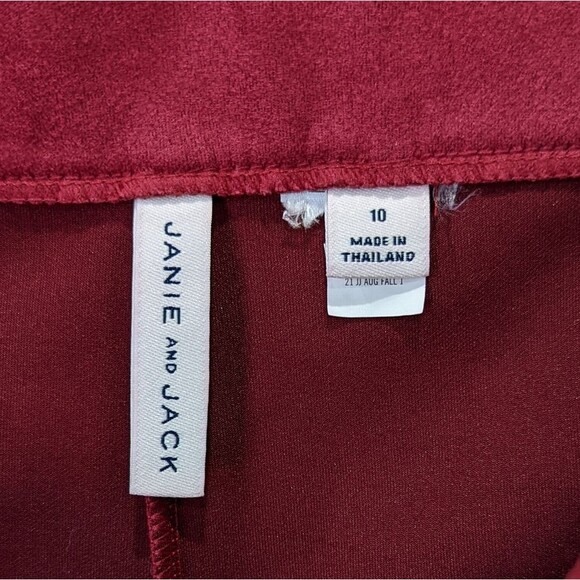 Janie and Jack sueded city pants dark red holiday leggings pants girls size 10 - Picture 5 of 5